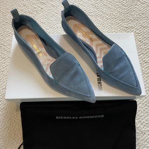 Nicholas Kirkwood Beya Crosta - Blue Suede Loafer